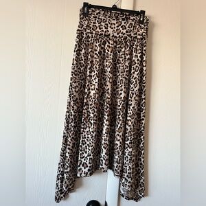 Animal Print High Low Skirt